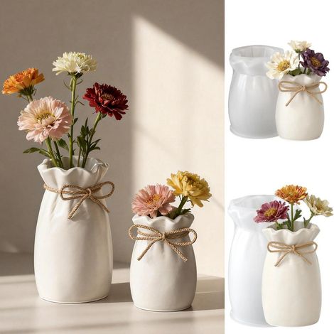 2er Set Silikonformen für Vasen, Epoxidharz & Gips, DIY Blumenvase, Beuteldesign