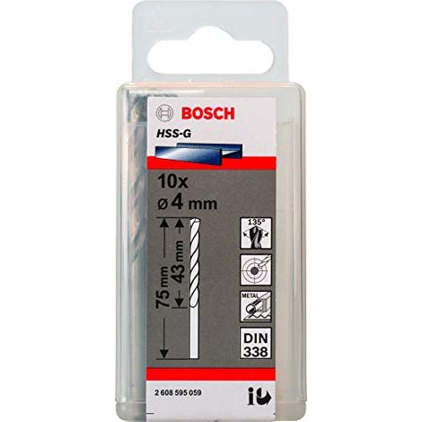 Punte per metallo bosch 4 mm set 10 pezzi argento (1/4)