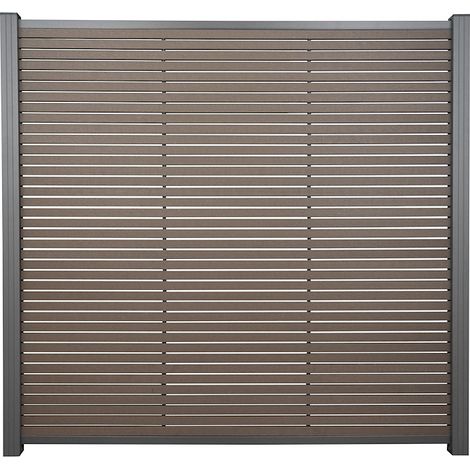 HÖRVIG-Serie BPC-Steckzaun 180 x 180 cm, SCHOKOBRAUN