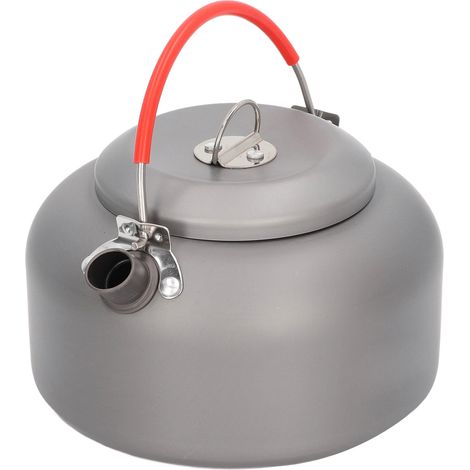 Bouilloire de Camping 1.4L Métal Alimentaire Poignée Anti-Brûlure Résistante à l'Usure Portable Cafetière de Camp pour Voyage (1/5)