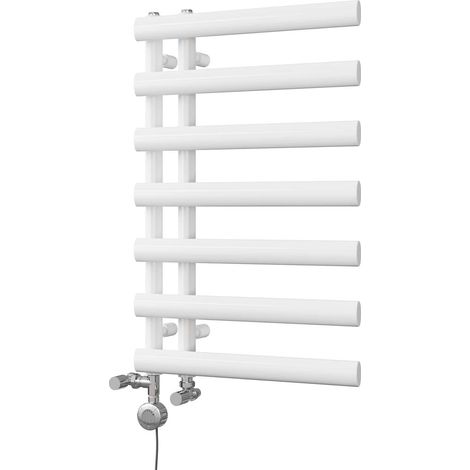 Elyan - White Dual Fuel Towel Rail H766mm x W500mm Thermostatic (1/3)