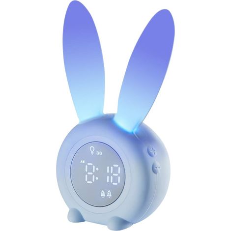 Réveil pour enfants pour enfants, veilleuses pour filles, garçons, chambre d'enfant en bas âge, 5 sonneries (bleu) (1/2)