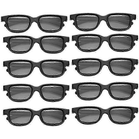 Lot de 10 paires de lunettes 3D polarisées passives, compatibles avec les téléviseurs et les cinémas 3D, et utilisables pour les jeux 3D. (1/5)