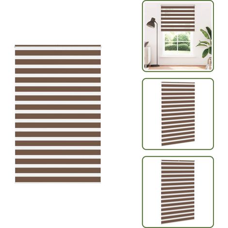 Zebrarollo Braun 150x230 cm Stoffbreite 145,9 cm Polyester - Zebra-Jalousie - Zebra-Jalousien - Zebra-Rollo - Doppelrollo (1/5)