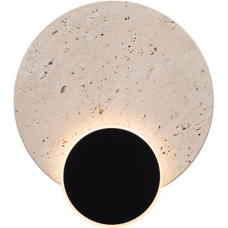 Applique rotonda nera pietra LED 10W Travertino Maxlight (1/5)