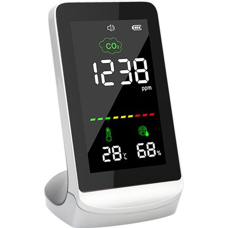Moniteur de qualité de l'air avec écran LCD, surveillance en temps réel, testeur portable de température et d'humidité intérieures (1/5)