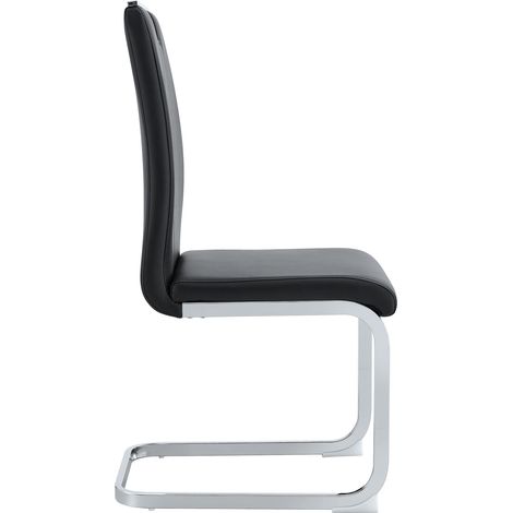 Set di 2 sedie nere in PU dal design curvo moderno (1/5)