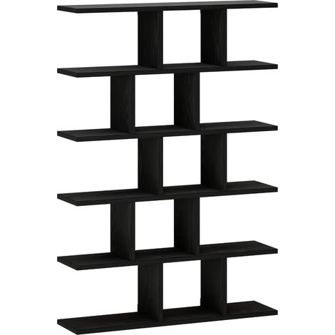 Wall Shelf Black Oak 70 x 17 x 101 cm Engineered Wood vidaXL (1/5)
