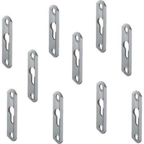 10 Stück Dispositif de suspension armoire Connecteur de lit en acier 16 x 42 x 3,5 mm Plaque de tête de lentille coulé une avec Trou oblong Einhaengebeschlag pour S'engager/Vis (1/5)