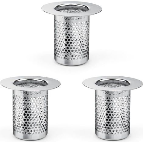 Filtre a Cheveux pour Douche, 3 Pièces Inoxydable Filtre Douche Cheveux, 5,5 × 5cm Filtre Lavabo Cuisine pour Balcon, Cuisines Filtre de Siphon de Sol Salle (1/4)
