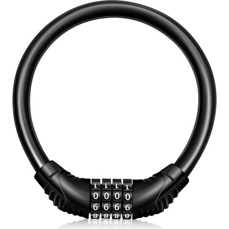 Tragbares Fahrradschloss mit Kabel, hochwertiges Fahrradschloss mit 4 stelligem Code, zum Sichern von Fahrrädern, Motorrädern und Mopeds. (1/5)