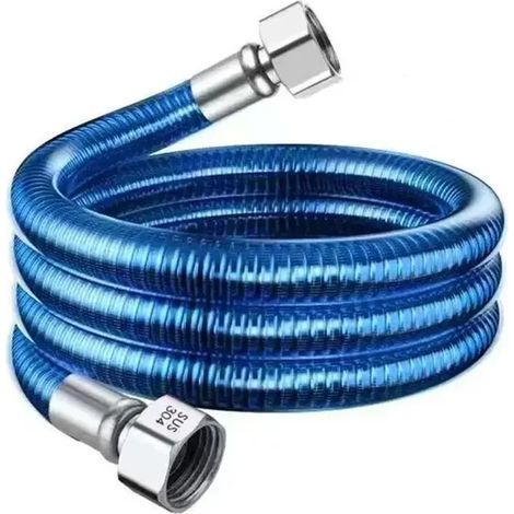 (Bleu, 20 cm) Flexible de douche en acier inoxydable avec revêtement anti-brûlure, en PVC, accessoires de salle de bain (1/3)