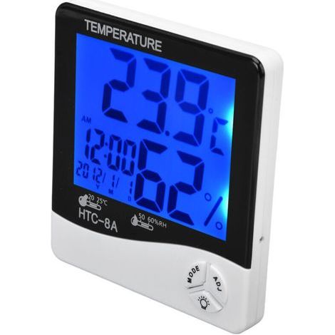 Umgebungstemperaturüberwachung, hintergrundbeleuchtetes Display, Weckerfunktion, 24-Stunden-Automatikaufzeichnung, Feuchtigkeitssensor, von DEBUNS (1/5)