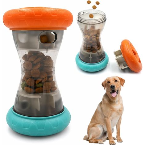 Jouet Chien Indestructible, Jouet Interactif Chien pour l'Ennui, Distributeur de Croquettes en Forme D'HaltèRe, Jeu Intelligence pour Petits et Moyens Chiens, Aide à la Digestion (1/5)