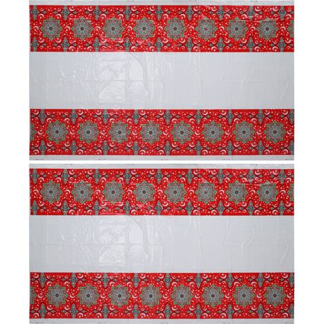 Lot de 2 nappes Ramadan à fond rouge et motif étoiles, en plastique jetable, pour la décoration de table. (1/5)