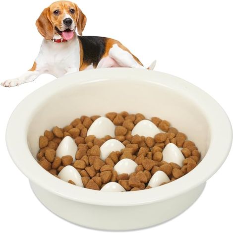 Gamelle Anti Glouton Chat Céramique Bol Puzzle Gamelle Anti Glouton Gamelles Labyrinthe Anti Vomissement pour Chiens de Petite et Moyenne Taille et Tous Les Chats (1/5)