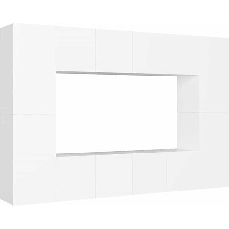 Maison Exclusive - 8-tlg. TV-Schrank-Set Weiß Holzwerkstoff (1/5)