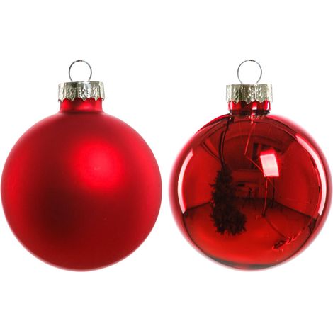 TrendLine Christbaumkugeln 20 Stk Ø 6 cm Glas Rot Weihnachtskugeln Weinhnachten (1/3)