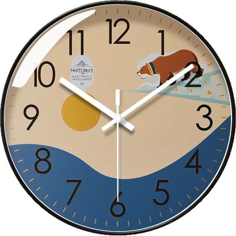Horloge murale silencieuse, 30 cm (12 pouces), alimentée par piles, en plastique, convient pour la maison, le bureau et la cuisine. (1/5)
