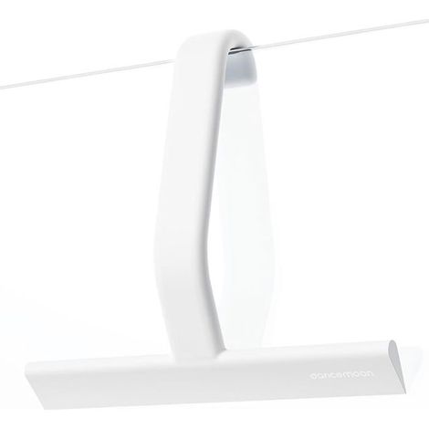 dancemoon JustHang –Raclette de douche monobloc en silicone doux au toucher avec crochet intégrédouche et fenêtres,26 cm,blanc (1/5)