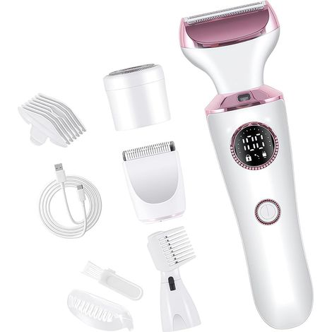 Tondeuse à bikinis pour femme - Rasoir électrique étanche 4 en 1 - Tondeuse à cheveux - Rasoir électrique pour le nez et les sourcils - Rasoir électrique pour femme (1/5)