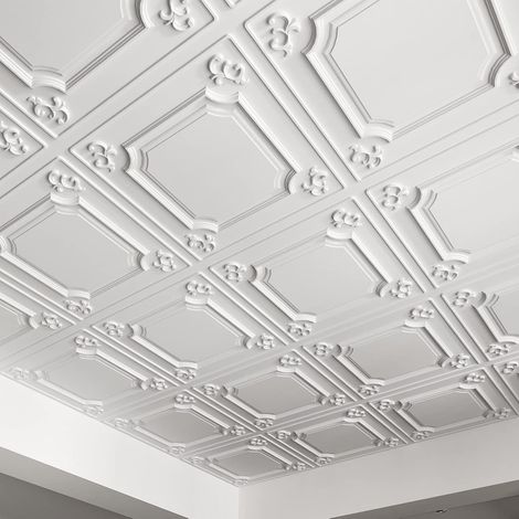 lot de12 Dalles de Plafond, Panneaux de Rosace Plafond Suspendu (1/5)
