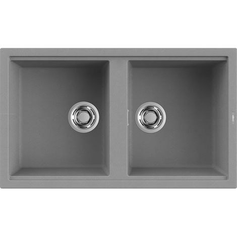 Lavello Elleci Incasso 2 vasche 86x51 Best 450 Granitek Grigio Cemento LGB45048
