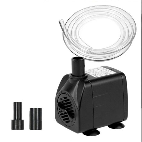 Pompe Eau Submersible, 10W 600L/H Pompe Aquarium Ajustable Ultra Silencieux avec 4 Pieds de Ventouses pour Étang Poisson Fontaine Réservoir de Poissons 2 Buses (1/5)