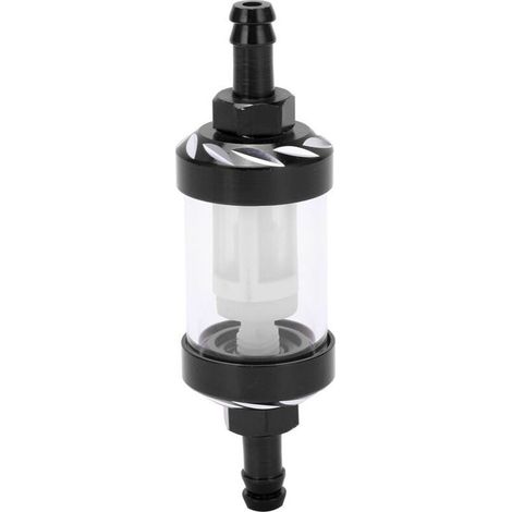 Remplacement de coque en alliage d'aluminium d'élément de filtre à carburant en verre, pour voitures, ATV, SUVs, motos, pit bikes, black Crezuo (1/5)