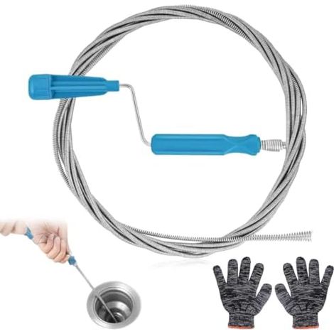 Furet Deboucheur Canalisation Professionnel, 3 m × 6 mm avec Manivelle, Plomberie Rohrreinigungsspirale Toilette Convient WC, Evier et Aux Tuyaux de Salle Bain -