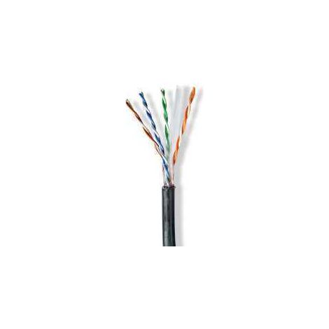 Bobina de cable cat6 solido uutp cca 3050 m outdoor redondo pe negro caja carton