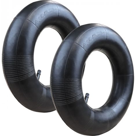 Lot de 2 chambres à air valve droite pour brouette, diable, chariot, tondeuse ou autre - 4.00 / 3.50 - 6 - Linxor