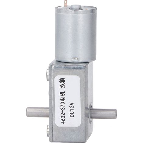 Selbsthemmender Doppelwellen-Getriebemotor (CW/CCW), Wicklung aus Aluminiumlegierung und Messing, Drehzahlreduzierer für 12 V Gleichstrom und 66 U/min (1/5)