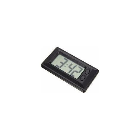 Horloge de bureau numérique LCD portable pour tableau de bord de voiture horloge électronique date calendrier affichage tableau de bord avec coussin en caoutchouc, affichage rétroéclairé, 1pc, noir, h (1/3)