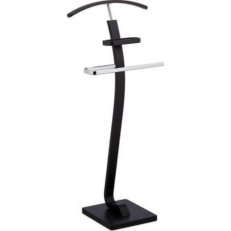 Valet de chambre moderne rangement vêtements design élégant chambre 30 x 45 x 10 cm en métal noir (1/5)