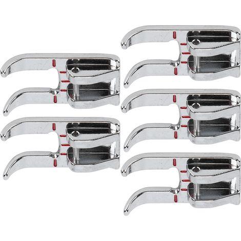 Set mit 5 Edelstahl-Satinstichfüßen, multifunktionales Zubehör für Haushaltsnähmaschinen (1/5)