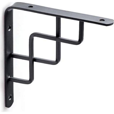 Escuadra para Estantería  Estilo Decorativo  Fabricado en Acero  Acabado en Negro  Medidas 20150150 mm  Sistema de Fijación  1 Unidad - (1/2)