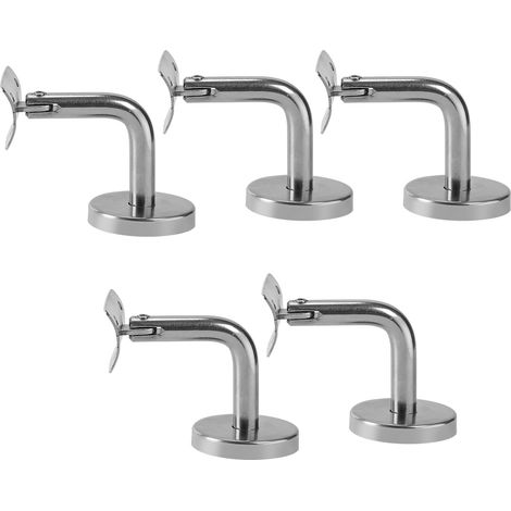 Wolketon Handlaufhalter Set 5 Stück Edelstahl Handlaufträger Geländer gewölbte Auflage Stütze