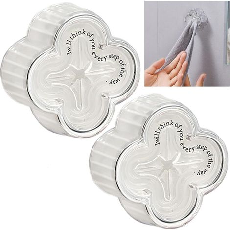 Accroche Torchon Cuisine Porte Crochet - jeu de 2 Pièces, Couleur Transparente, Adhère Parfaitement à Toutes les Surfaces Lisses, Durable, sûr, pas de Bords ou de Coins Tranchants