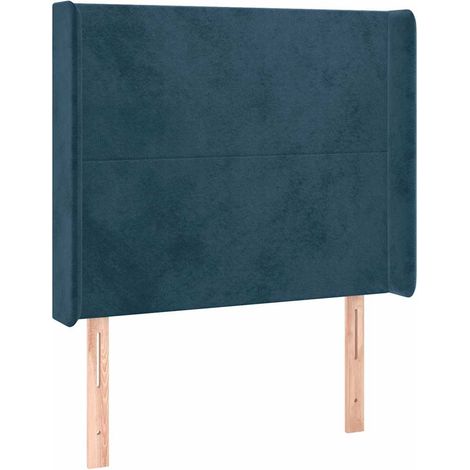 Testiera Testata del letto ad Orecchio Blu Scuro 93x16x118/128 cm in Velluto (1/5)