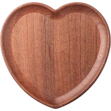 Herzförmiges Holztablett, Serviertablett aus Holz, herzförmiger Holzteller, Vorspeisentablett, Schmucktablett aus Holz