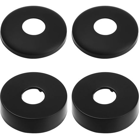 Escudo para grifo, escudo para mezclador de ducha, 4 tapas de acero inoxidable negras para tuberías, escudo para radiador - Escudo para grifos de ducha, grifería y radiadores