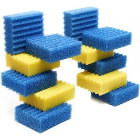 SunSun Lot complet de 12 éponges filtrantes pour Filtre Biologique CBF-350C - 4 Jaunes, 8 Bleues - Pièce détachée Mousse de filtration - Matériaux filtrants pour bassin piscine eau (1/5)
