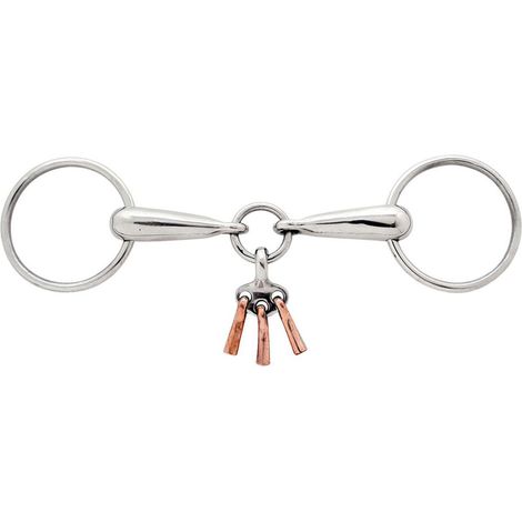 13,5 cm: Filetto ad anelli in acciaio inox vuoto con giocattolo in rame 19 mm