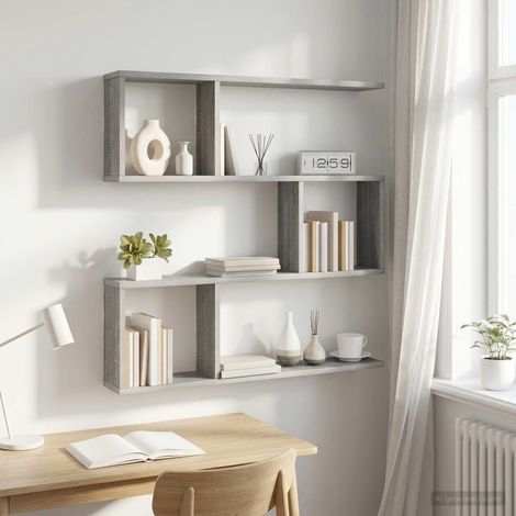 vidaXL Scaffale da parete Sonoma grigio 80 x 12 x 79,5 cm