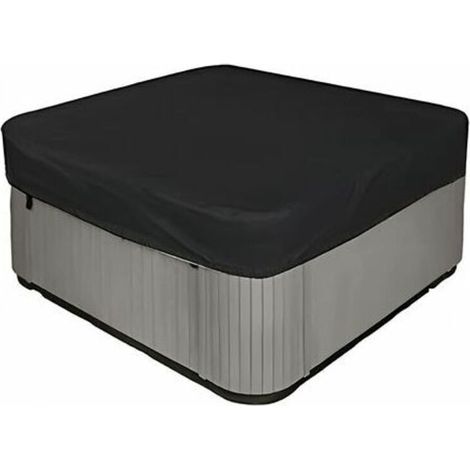 Telo di copertura quadrato per vasca idromassaggio in tessuto 210D altamente resistente e impermeabile - Protezione UV - 231 x 231 x 30 cm (L x P x A) - Nero