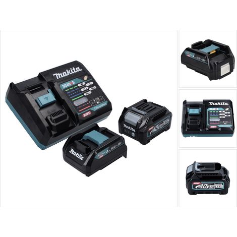 Kit de alimentación Makita 40 V máx. con batería BL 4025 2,5 Ah (191B36-3) + cargador rápido DC 40 RA (191E07-8) + adaptador de carga ADP10 LXT a XGT 14,4 V 18 V (191C10-7) (1/5)