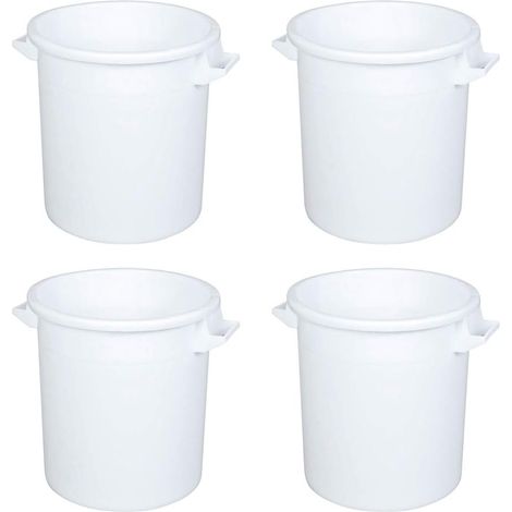 BRB 4 Kunststofftonnen 50 Liter ohne Deckel, lebensmittelecht, Polyethylen-Kunststoff (PE-HD), weiß