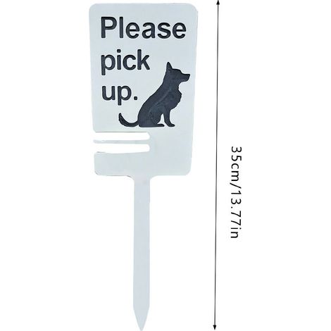 Dog Poop Sign with Bag For Yard Holder Please Pick Up Sign 35x12cm (1/5)