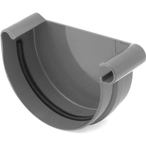 Embout de Gouttière Droit Graphite Système 125 - Accessoire de Gouttière